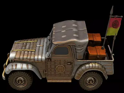 Samurai Fusion Off Road Vehicle Armored Edo Tech Car Game Ready 3D print model