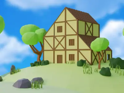 Low poly game asset pack Low-poly 3D model