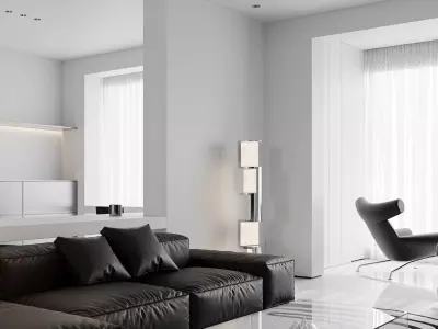 Modern living room dining room interior scenes 156 3D model