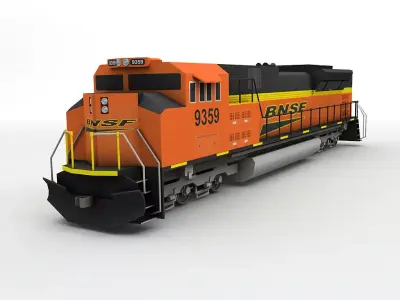 SD70 ACe Locomotive BNSF Low-poly 3D model