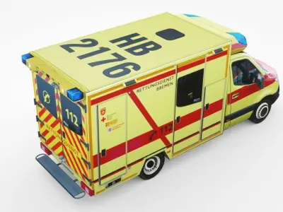Mercedes-Benz Sprinter Paramedics Low-poly 3D model