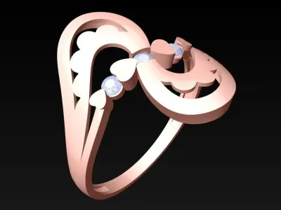 Diamond Ring - Womens Rings - N2156 Free 3D print model