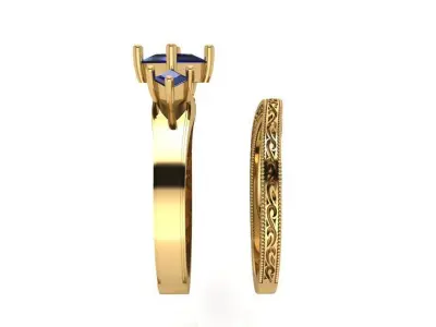 Princess Cut Ring 4012 3D print model