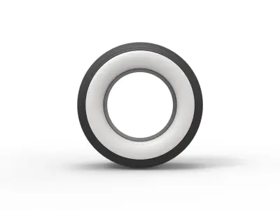 Whitewall race tire Scale 1 to 25 3D print model