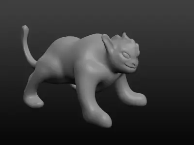 Animals cat Low-poly 3D model