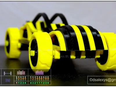 Toy cars kit for 3D printing TC04B9 3D model