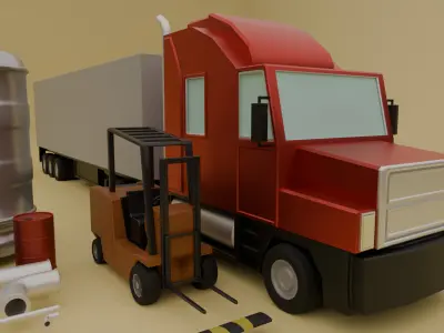 Small Factory Pack Low-poly 3D model