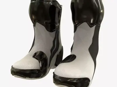 SUPERTECH R VENTED ROAD RACING BOOTS White Black Low-poly 3D model