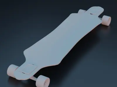  Longboard Skate Mesh Low-poly 3D model