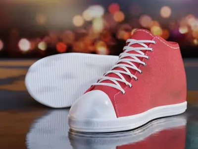 Sneakers high top sneaker on table 3D model