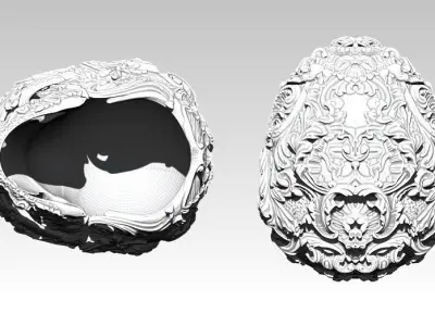 Carved pattern human man SKULL high detailed  3D print model