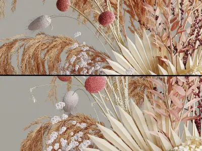 Bouqet with dried plants 3D model