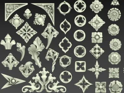 Victorian Gothic Flower Designs 3D print model