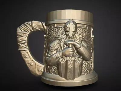 viking drengr warrior mug 3D print model