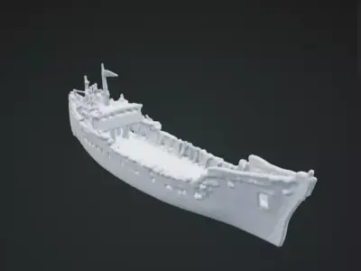 Shipwreck 3D Model Realistic Nautical Scene Free 3D print model