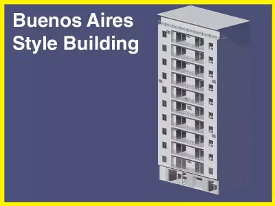 Buenos  Aires Style Building 3 3D model