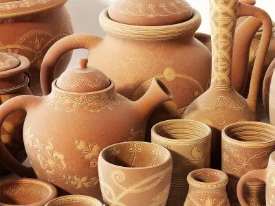 Dishes clay rack n12 3D model