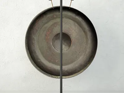 19th Century Laos Bronze Gong 5 3D model