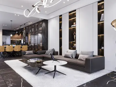 Modern villa Guest Home decoration 3D model