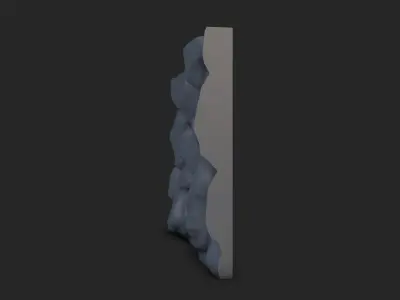 Grungy Rock Wall Geometry 3D model