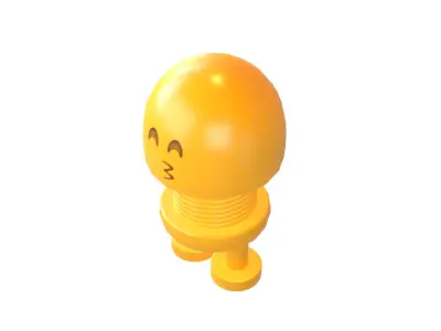 Car Spring Expression Toys Kissing Face v1 001 Low-poly 3D model