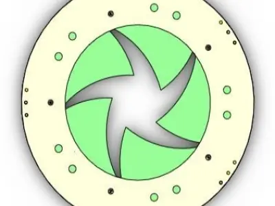 D500T80 wood iris mechanism laser cut  3D print model