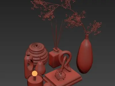 Decorative set 001 3D model