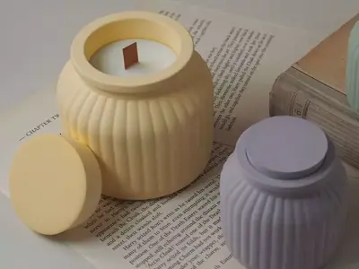 Striped Candle Holder 3D print model