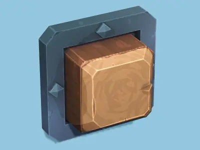 Stylized Wall Button - PBR Game Ready Low-poly 3D model