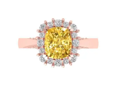 Luxury Gemstone Halo Ring for Women 479 3D print model