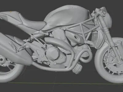DUCATI MONSTER 1200 Cafe Racer Low-poly 3D model
