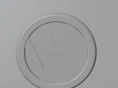 Volkswagen emblem Low-poly 3D model