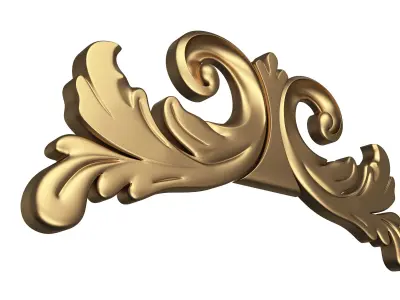 Carved Plaster Molding Decoration 030 Low-poly 3D model