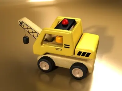 Wooden Toy Crane 3D model