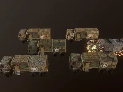 Radar Truck Low-poly 3D model Low-poly 3D model