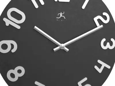 Infinity Simple Black Wall Clock PBR 3D model