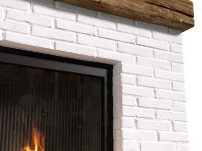 French Rustic Fireplace in Country style 3D model