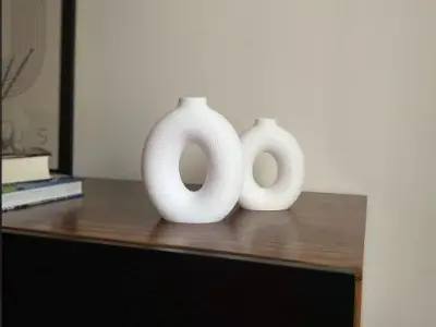 SET OF 4 DONUT VASES BOHO NORDIC MINIMALIST BOHEMIAN 3D PRINT 3D print model