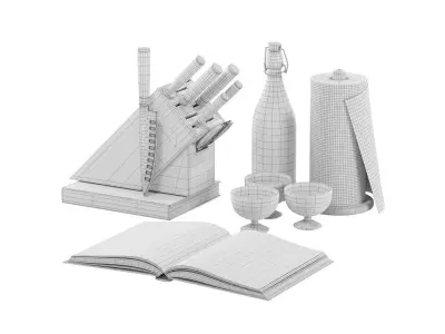 Kitchen Accessories set 01 3D model