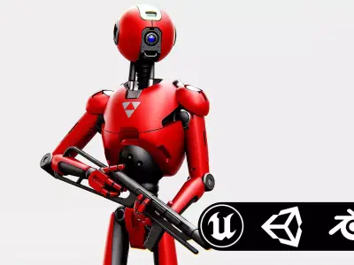 BATTLE DROID X-4000 Rigged for Unreal Engine - Unity - MIXAMO  3D model