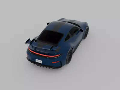 Porsche 911 GT3 992 2 Weissach 2025 Realistic Game Ready Low-poly 3D model