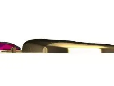 Gold Pendant with Red Gemstones Luxury Jewelry 3D Model 3D model