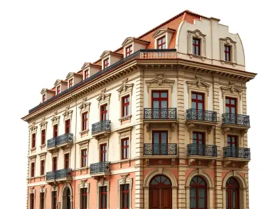 Classic Italian Mansion Baroque Architecture model pack Low-poly 3D model