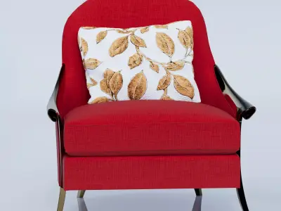 Luxury Armchair with Cushion for Interior Visualization 3D model