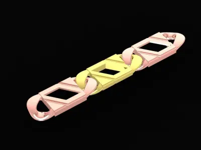 Luxury Two Tone Bracelet Link 3D Jewelry Model 3626 3D print model