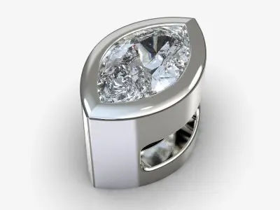 Diamond pendant marquis   3D print model