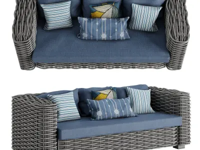 Attitude sofa island Low-poly 3D model