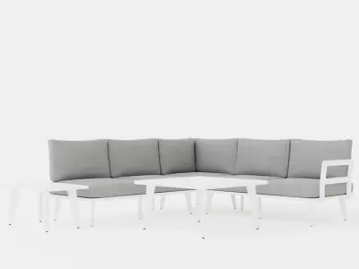 Villac sofa set W Gray Low-poly 3D model