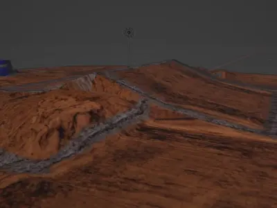 Simple Small Dirt Track Arena Free low-poly 3D model