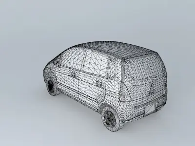 2001 Nissan Moco Suzuki MR Wagon, solar electric conversion Free 3D model